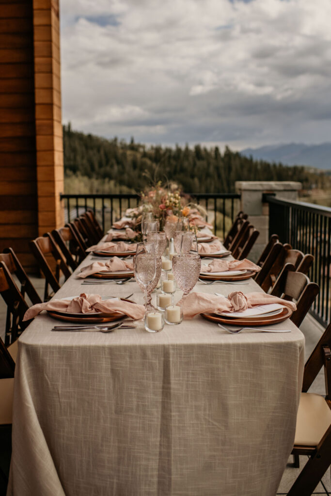 Intimate Wedding Tablescape in Silverthorne, CO