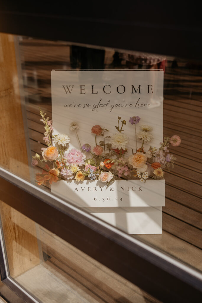 Wedding Welcome Sign with Florals